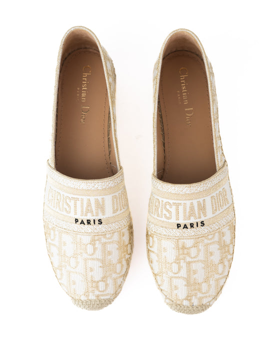 Dior Granville Espadrilles with Gold-Toned Metallic Thread