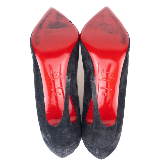 Christian Louboutin So Kate Veau Velour Heels in Black