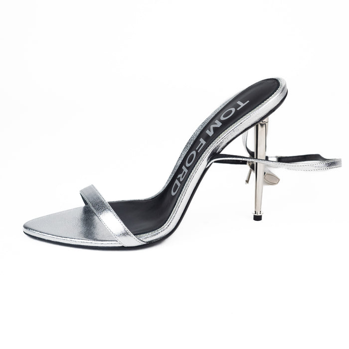 Tom Ford Padlock Metallic Stiletto Sandals