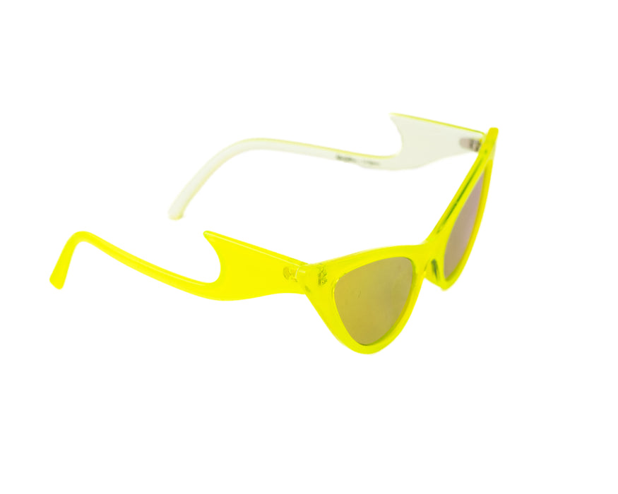 Le Specs x Adam Selman Prowler Cat-Eye Neon Acetate Mirrored Sunglasses