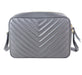 Saint Laurent Lou Matelasse Camera Bag in Light Grey