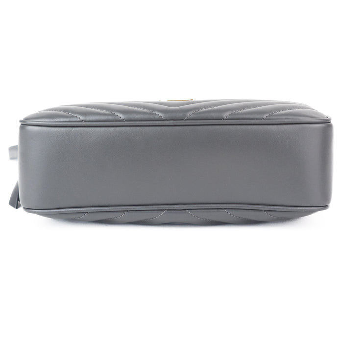 Saint Laurent Lou Matelasse Camera Bag in Light Grey