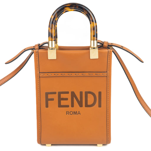 Fendi Mini Sunshine Shopper Bag Brown