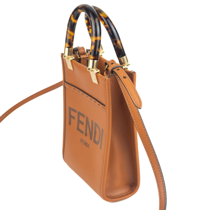 Fendi Mini Sunshine Shopper Bag Brown