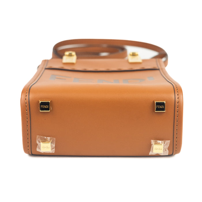 Fendi Mini Sunshine Shopper Bag Brown