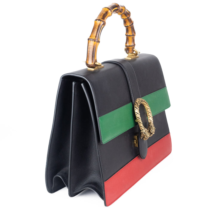 Gucci Large Dionysus Stripped Bamboo Top Handle Bag