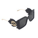 Gucci Acetate Square Leaf Sunglasses in Black