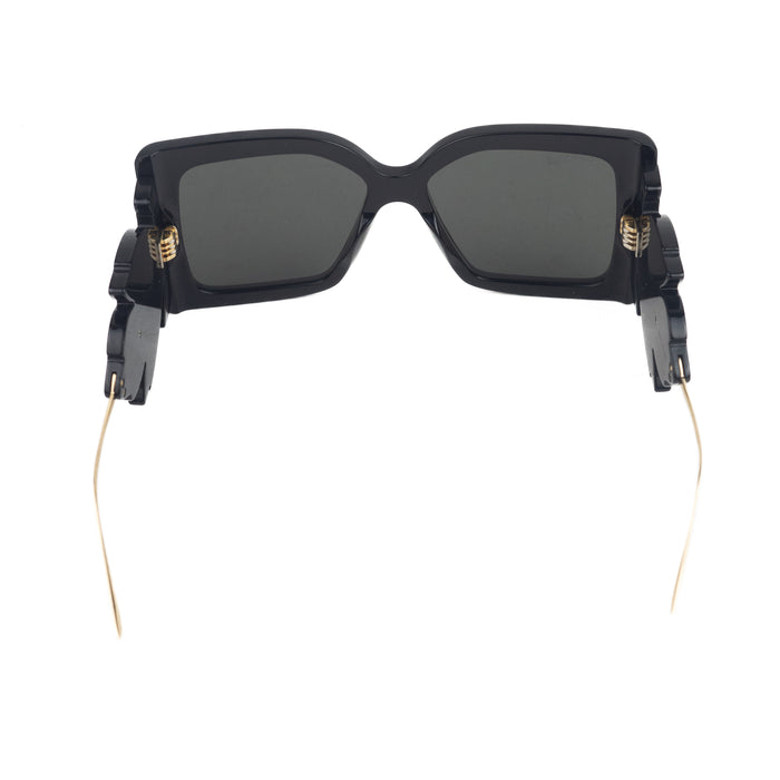 Gucci Acetate Square Leaf Sunglasses in Black