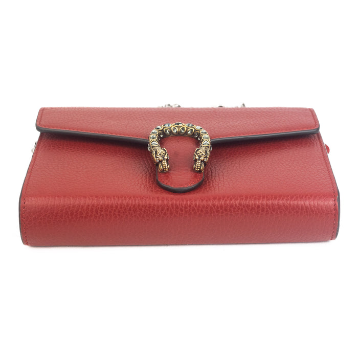 Gucci Dionysus Mini Leather Chain bag in Hibiscus Red 
