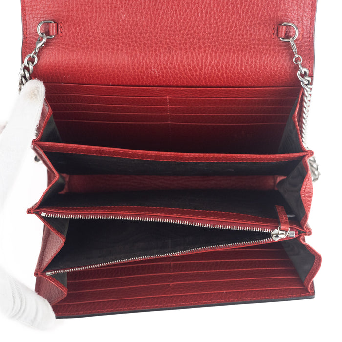 Gucci Dionysus Mini Leather Chain bag in Hibiscus Red 