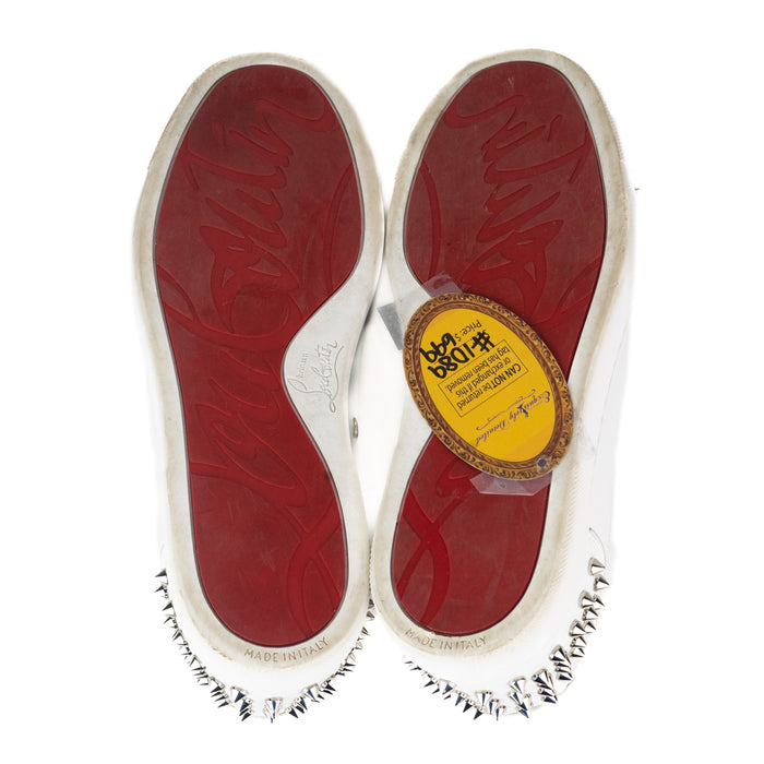 Christian Louboutin Vieira 2 Flat Sneakers in White and Silver