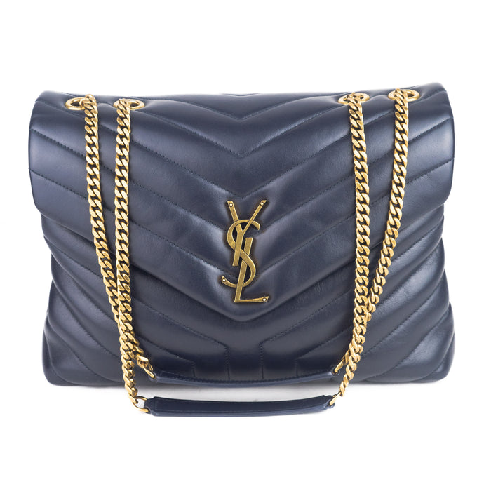 Saint Laurent Medium LouLou Shoulder Bag in Navy