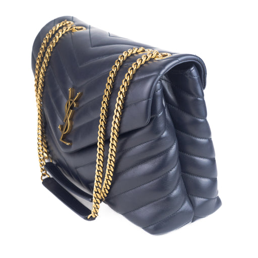 Saint Laurent Medium LouLou Shoulder Bag in Navy