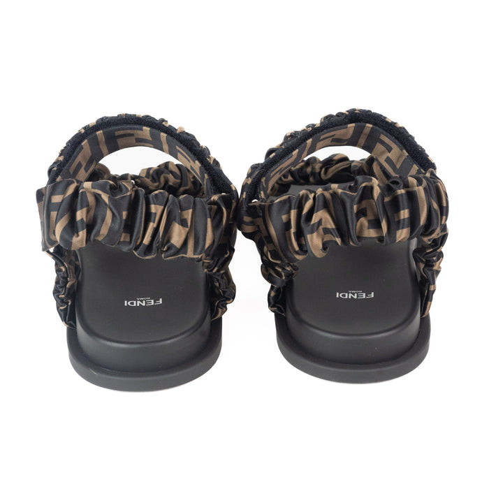 Fendi Brown Satin Sandals