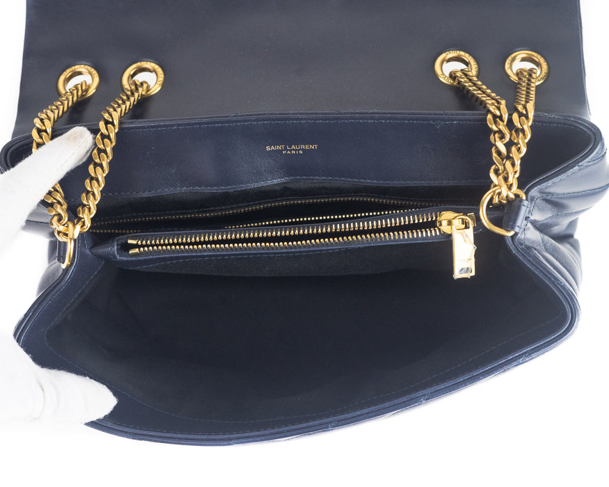 Saint Laurent Medium LouLou Shoulder Bag in Navy