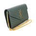 Saint Laurent Envelope Wallet on Chain in Dark Green