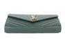 Saint Laurent Envelope Wallet on Chain in Dark Green