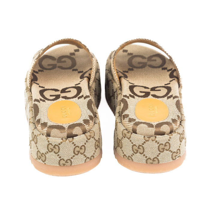 Gucci Platform Slide Sandals in Canvas