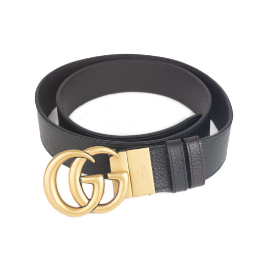 Gucci Marmont Leather Belt in Black/brown