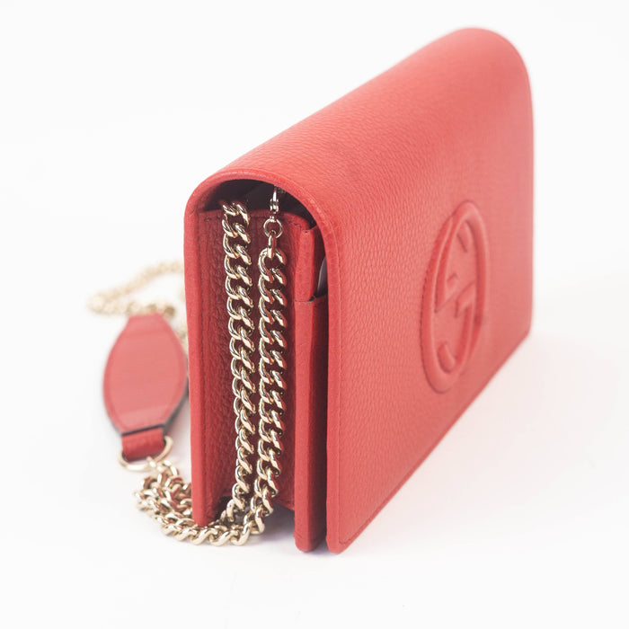 Gucci Soho Wallet On Chain in red