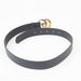 Mens Slim Black Leather Belt with Gold Double G Buckle