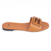 Fendi Signature Brown Leather Slides