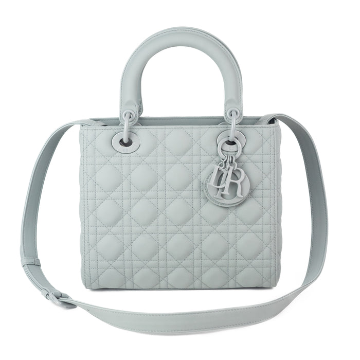 Dior Medium Lady Dior Bag in Gray Ultramatte Cannage Calfskin