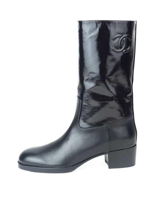 Chanel Short Boots in Black