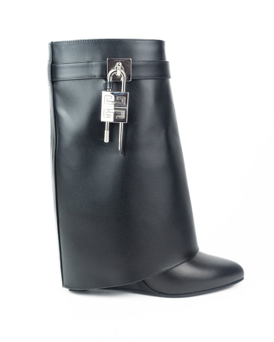 Givenchy Shark Lock Ankle Boots in Black Leather