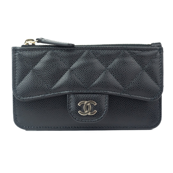 Chanel Classic Zipped Card Holder in Black