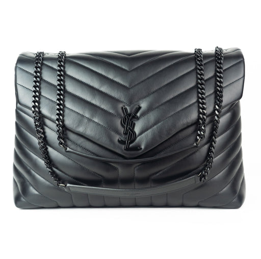 Saint Laurent Large LouLou Shoulder Bag in All Black