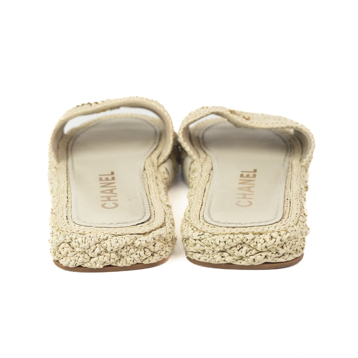 Chanel Cord Mules in Light Beige