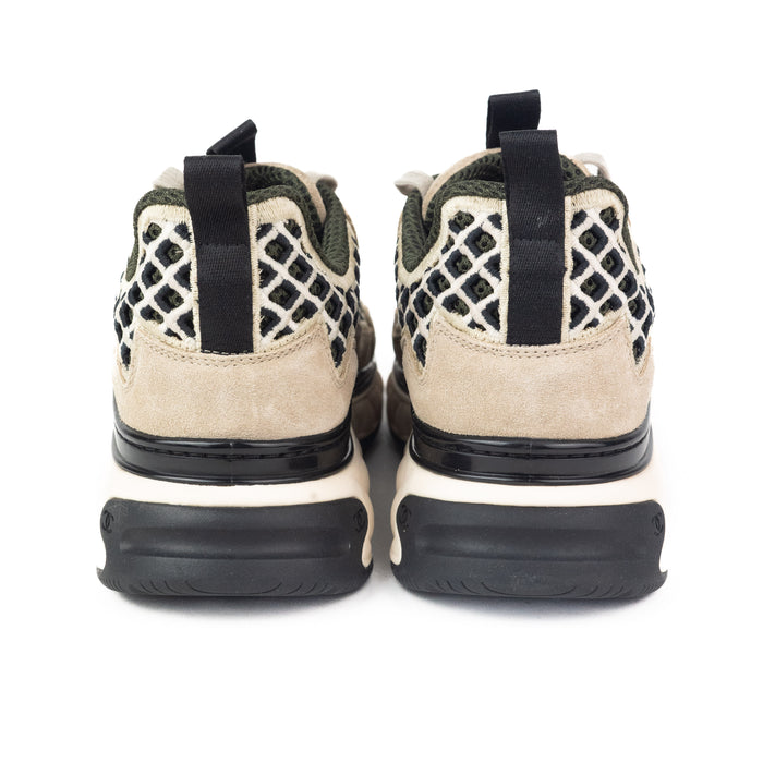 Chanel Suede Calfskin Embroidered Sneakers in Beige