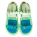 Chanel Laminated Lambskin Turquoise Green Gold and Light Gray Sandals