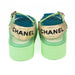 Chanel Laminated Lambskin Turquoise Green Gold and Light Gray Sandals