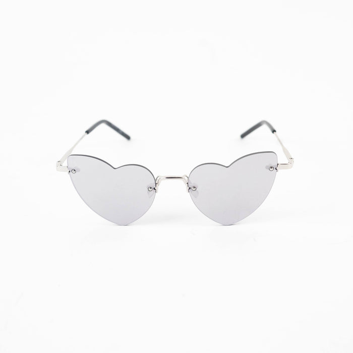 Saint Laurent LouLou Rimless Mirrored Heart Sunglasses