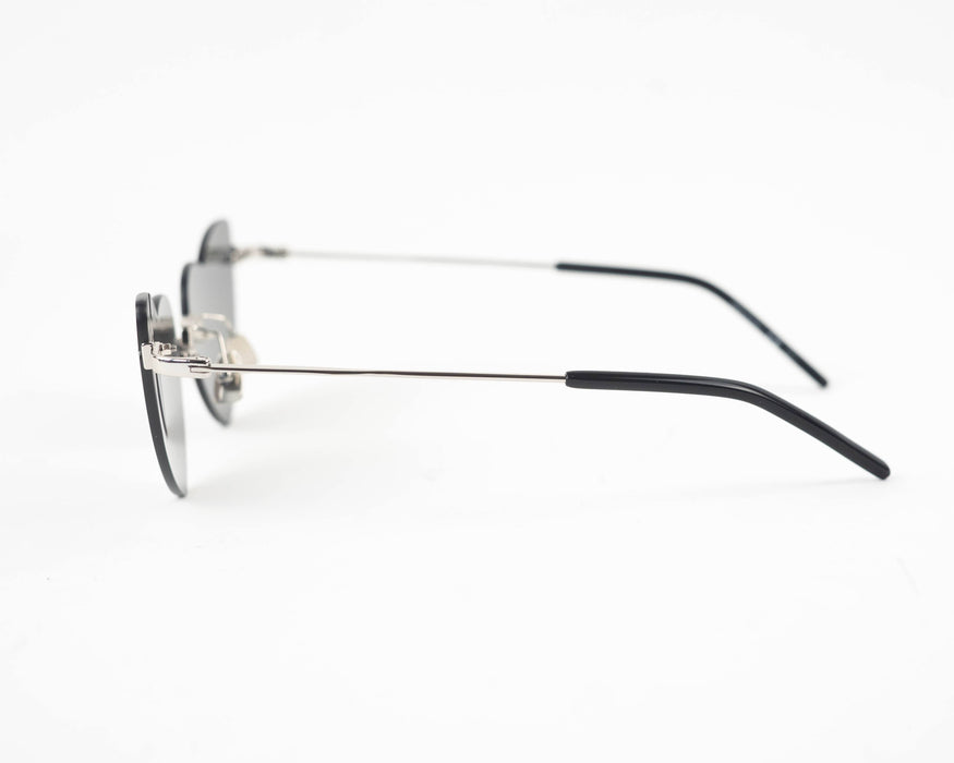 Saint Laurent LouLou Rimless Mirrored Heart Sunglasses