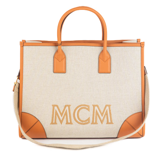 MCM Munchen Linen Tote Bag