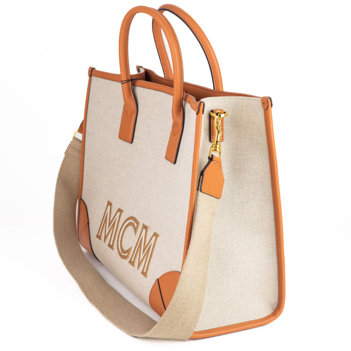 MCM Munchen Linen Tote Bag