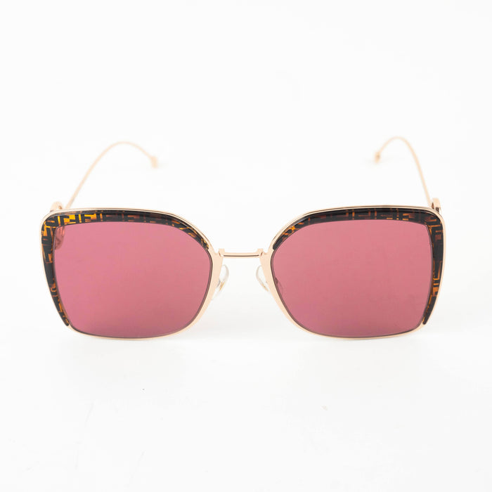 Fendi F is Fendi Pink Oversized Square Sunglasses