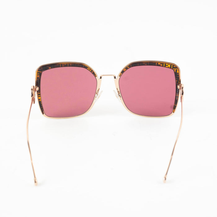 Fendi F is Fendi Pink Oversized Square Sunglasses