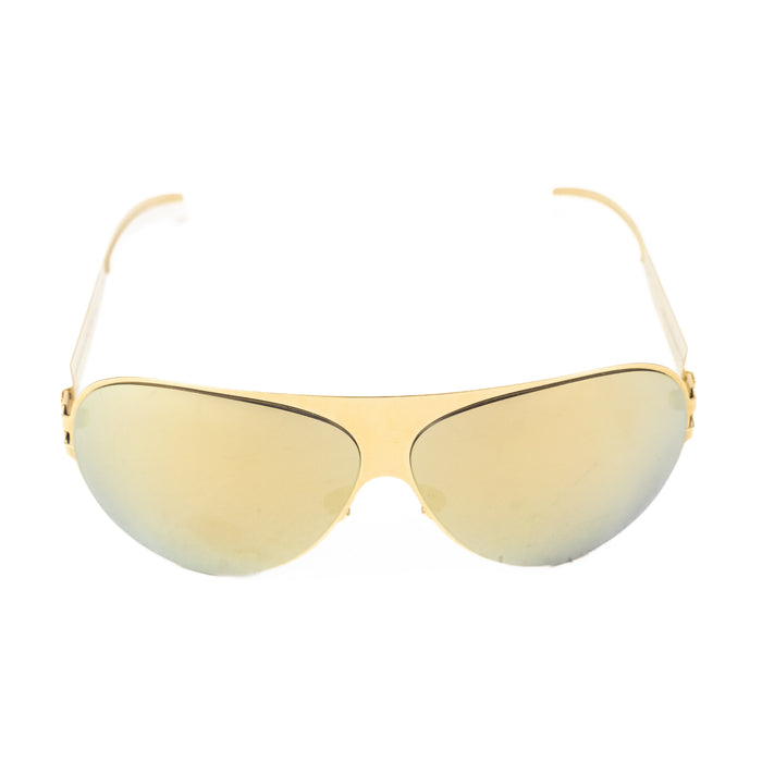 Miu Miu Gold and White Sunglasses