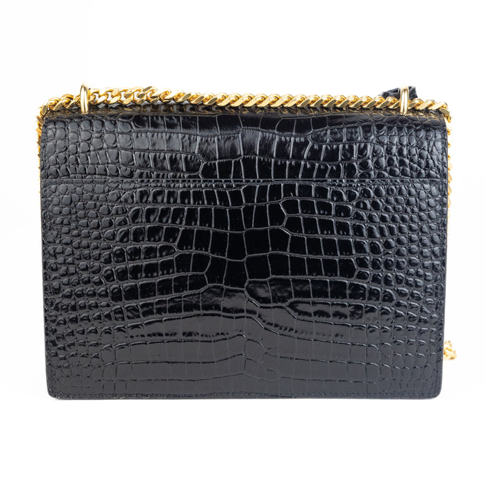 Saint Laurent Sunset Medium Croc-Embossed Crossbody bag