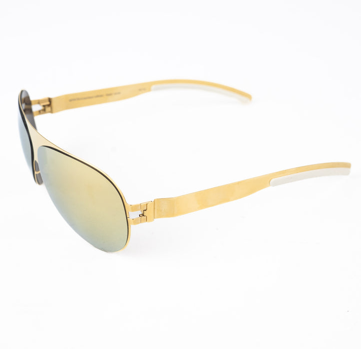 Miu Miu Gold and White Sunglasses