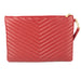 Saint Laurent Monogram Wristlet in Red Matelasse Leather