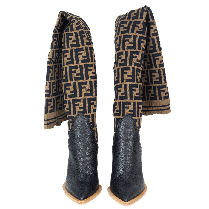 Fendi FF Cowboy Over the Knee Sock Boots