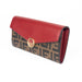 Fendi Continental Red Leather Wallet