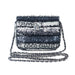 Chanel Clutch with Chain in Black White and Silver Sequin