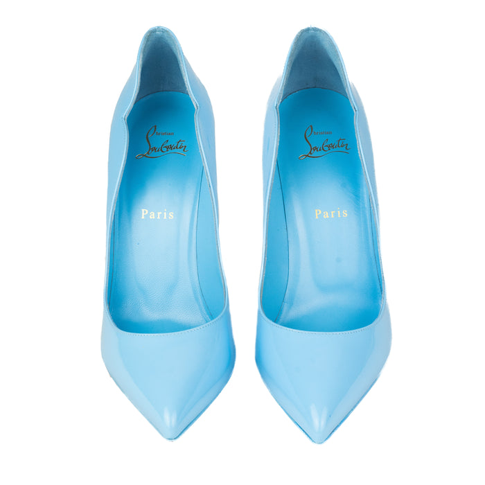 Light blue patent leather pumps shop