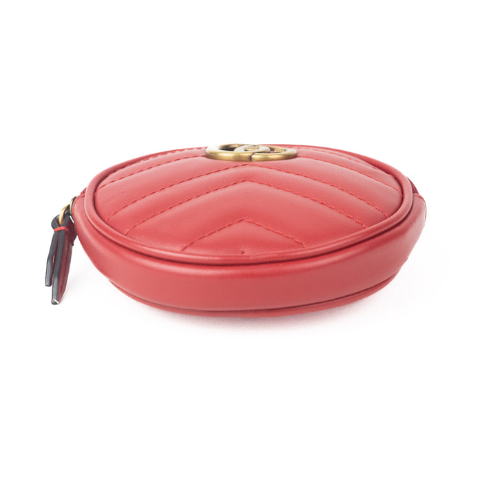 Gucci GG Marmont Round Coin Purse in Red